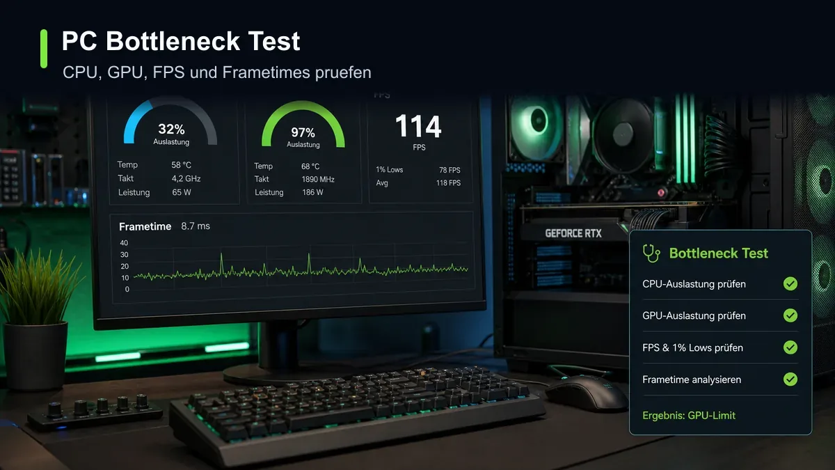 PC Bottleneck Test: CPU, GPU, FPS und Frametimes richtig prüfen