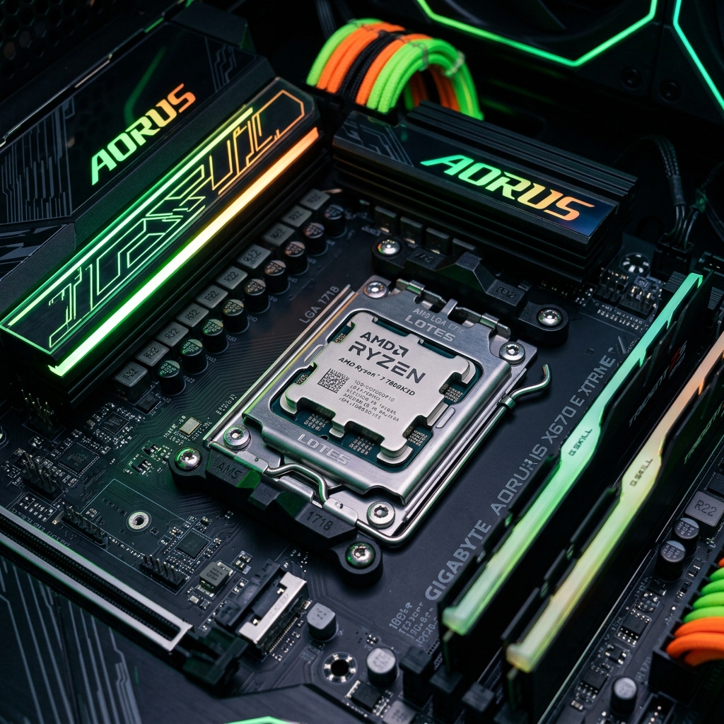 AMD Ryzen 7 5700X3D processor with 3D V-Cache technology and AM4 motherboard